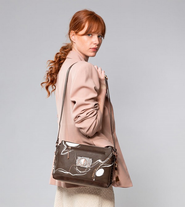 Anekke Nature Shodō Brown 3 Compartment Messenger Brown Crossbody Táska | QXCF59683