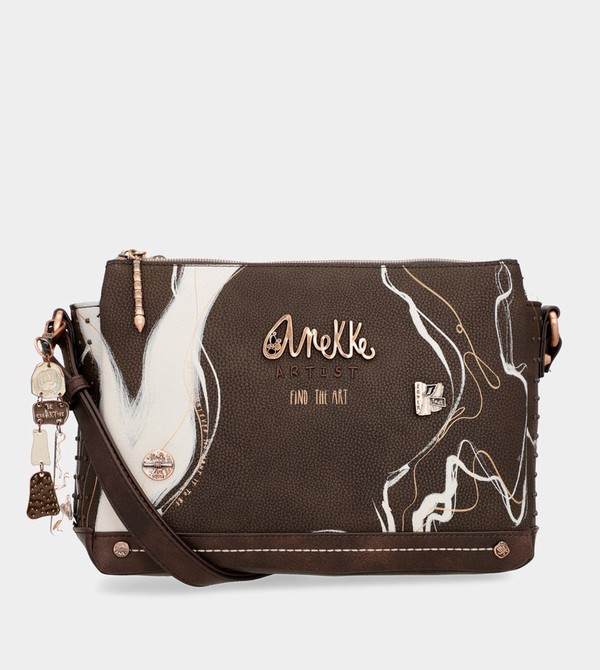 Anekke Nature Shodō Brown 3 Compartment Messenger Brown Crossbody Táska | QXCF59683