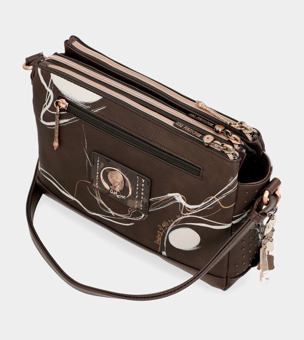 Anekke Nature Shodō Brown 3 Compartment Messenger Brown Crossbody Táska | QXCF59683