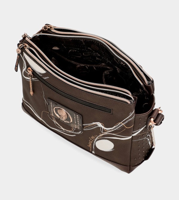 Anekke Nature Shodō Brown 3 Compartment Messenger Brown Crossbody Táska | QXCF59683