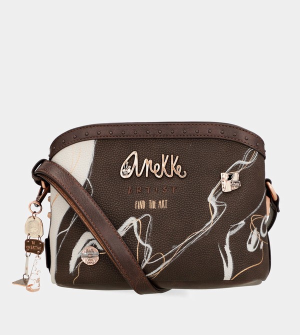 Anekke Nature Shodō Brown 3 Compartments Crossbody Táska | WXBC76398