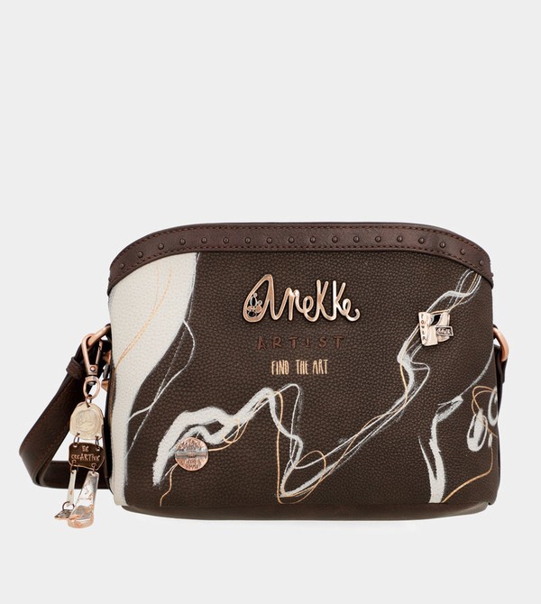 Anekke Nature Shodō Brown 3 Compartments Crossbody Táska | WXBC76398