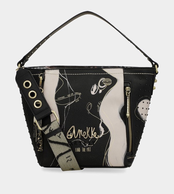 Anekke Nature Shodō Medium Black Crossbody Táska | XIRQ90827