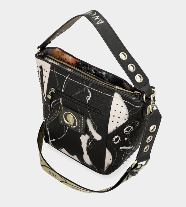 Anekke Nature Shodō Medium Black Crossbody Táska | XIRQ90827