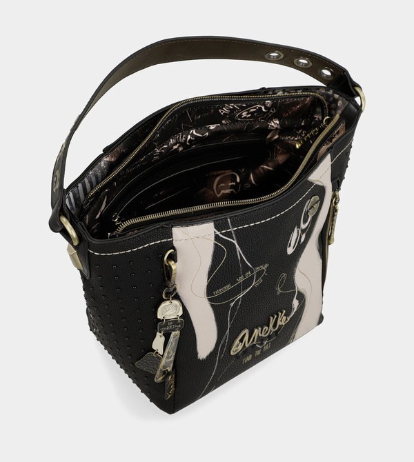 Anekke Nature Shodō Medium Black Crossbody Táska | XIRQ90827