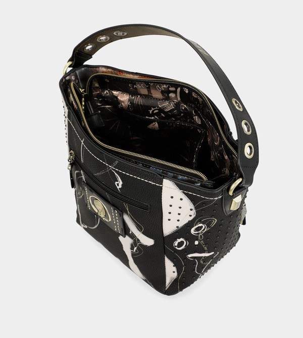 Anekke Nature Shodō Medium Black Crossbody Táska | XIRQ90827