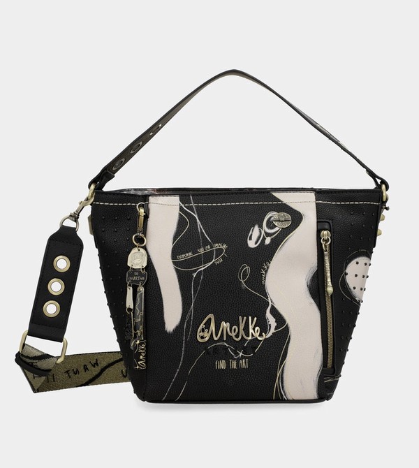 Anekke Nature Shodō Medium Black Crossbody Táska | XIRQ90827