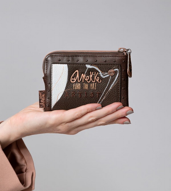 Anekke Nature Shodō Small Brown Rfid Pénztárca | LXKD12307