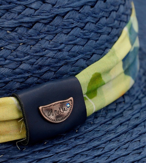 Anekke Navy Blue Raffia Kalap | OEQS83947