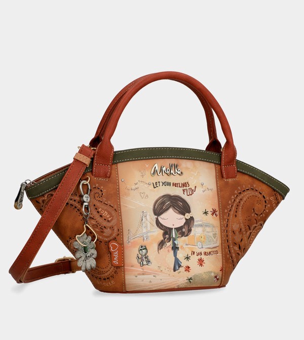 Anekke Peace & Love Camel Basket Crossbody Táska | JHBW85214