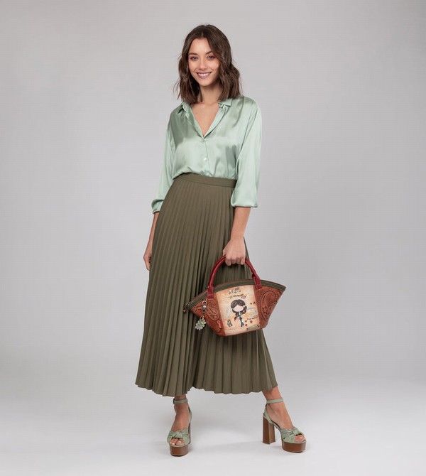 Anekke Peace & Love Camel Basket Crossbody Táska | JHBW85214