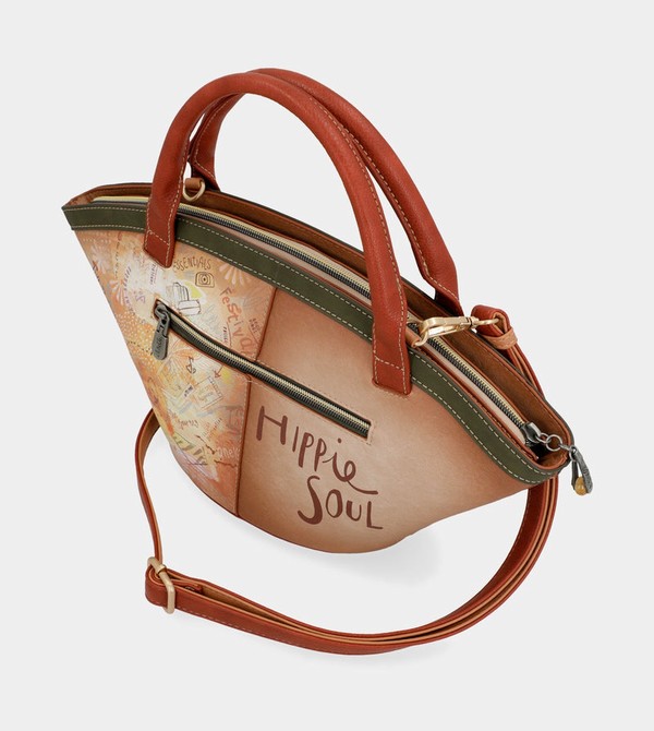 Anekke Peace & Love Camel Basket Crossbody Táska | JHBW85214
