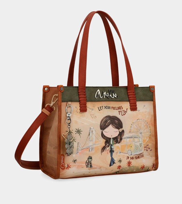 Anekke Peace & Love Camel Crossbody Táska | KYDO93672