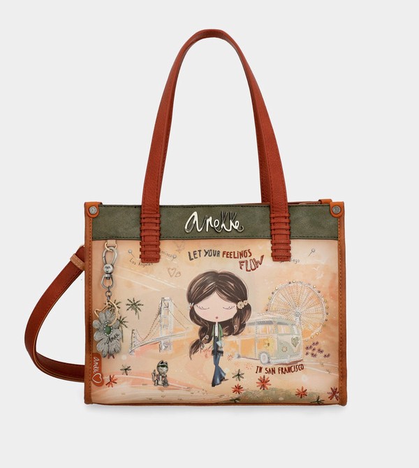 Anekke Peace & Love Camel Crossbody Táska | KYDO93672