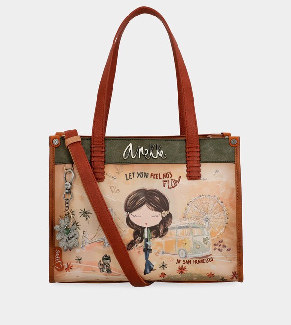 Anekke Peace & Love Camel Crossbody Táska | KYDO93672