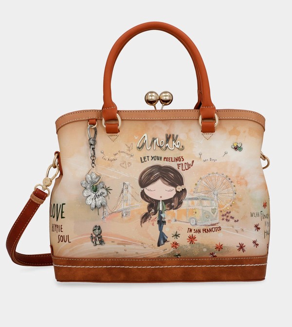Anekke Peace & Love Camel Kiss Clasp Crossbody Táska | GEIU64251