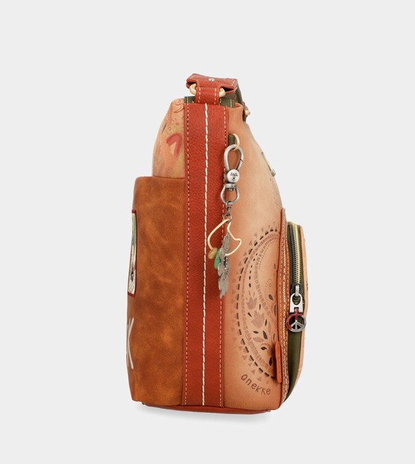 Anekke Peace & Love Camel Large Crossbody Táska | DVMI92548