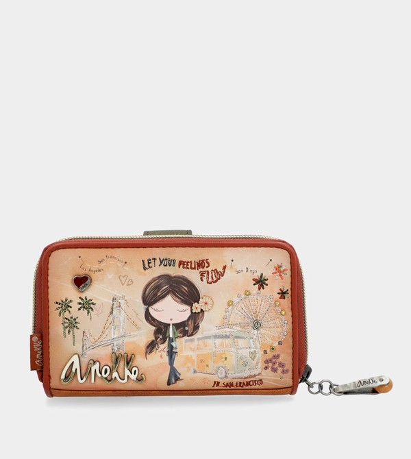 Anekke Peace & Love Camel Medium Rfid Pénztárca | LMNX38092