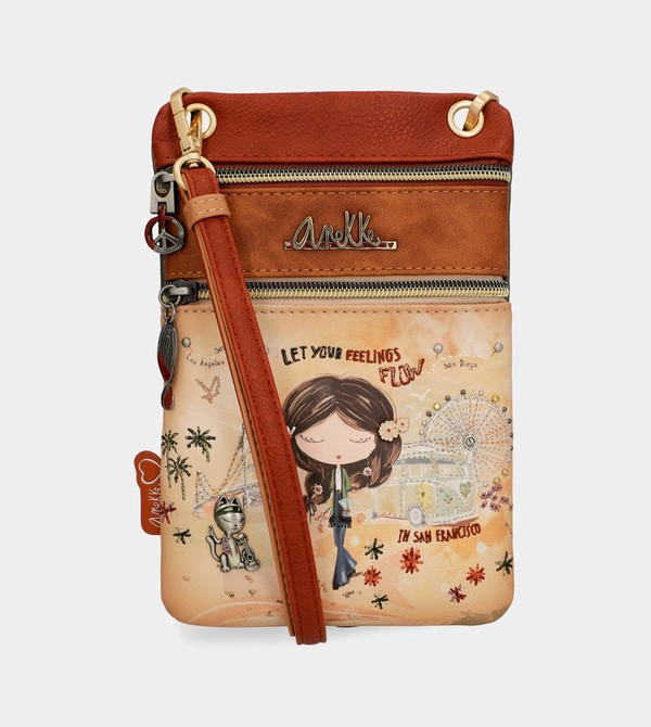 Anekke Peace & Love Camel Mini Crossbody Táska | SNAT02845