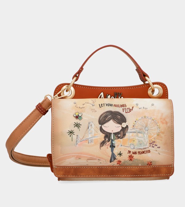 Anekke Peace & Love Camel Mini Crossbody Táska | YXTR05396
