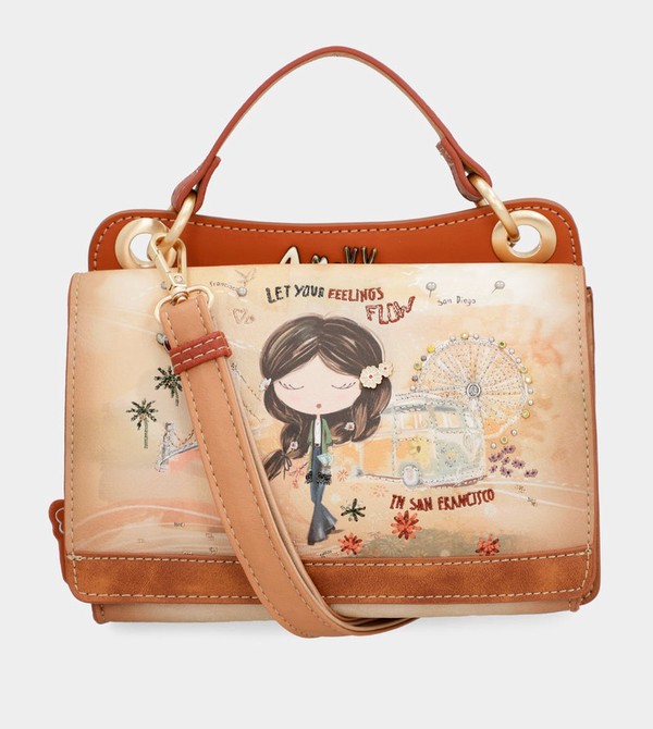 Anekke Peace & Love Camel Mini Crossbody Táska | YXTR05396