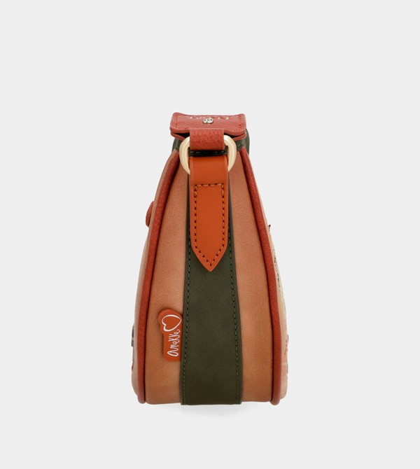 Anekke Peace & Love Camel Oval Crossbody Táska | URFC80734