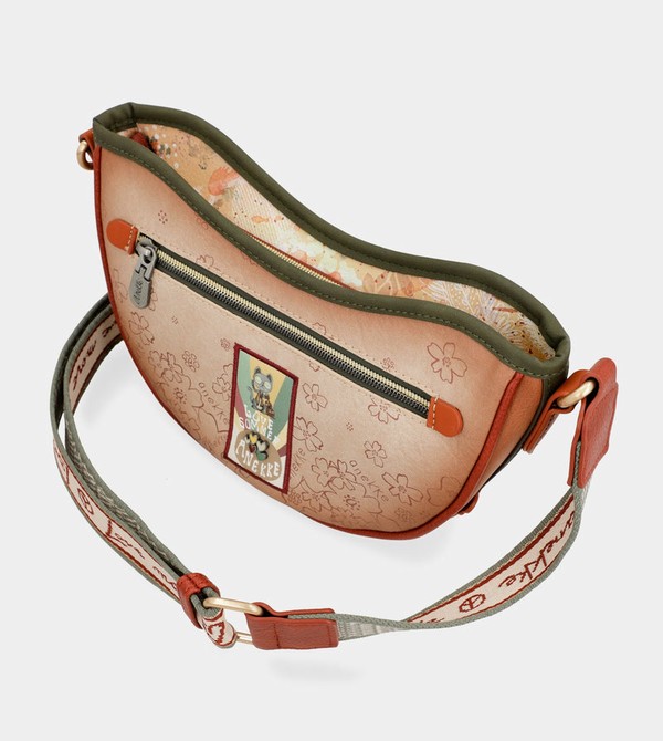Anekke Peace & Love Camel Oval Crossbody Táska | URFC80734