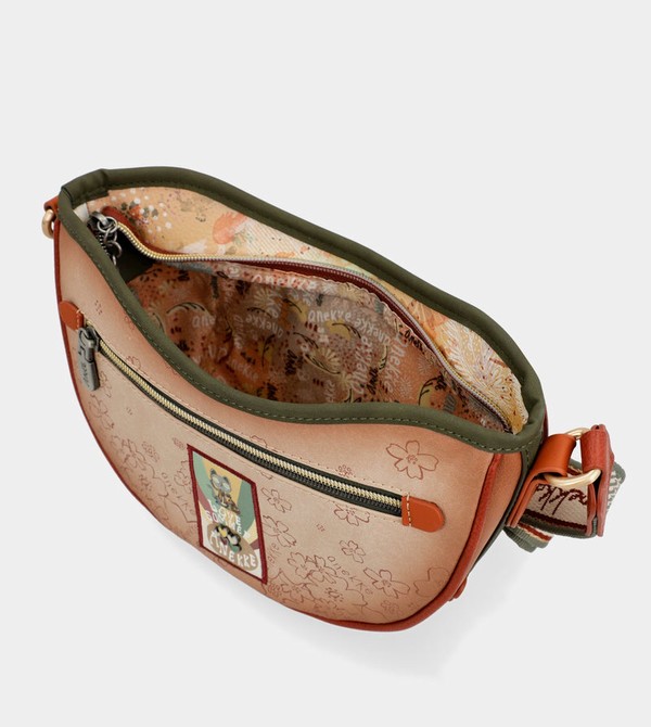 Anekke Peace & Love Camel Oval Crossbody Táska | URFC80734