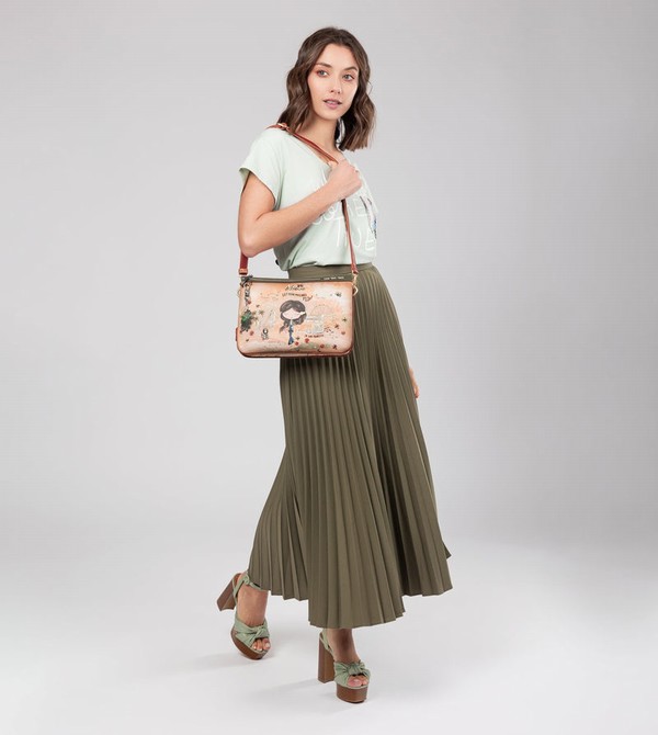 Anekke Peace & Love Camel Print Crossbody Táska | PHOE65239