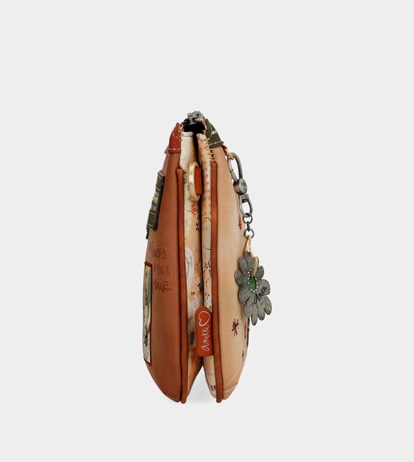 Anekke Peace & Love Camel Print Crossbody Táska | PHOE65239