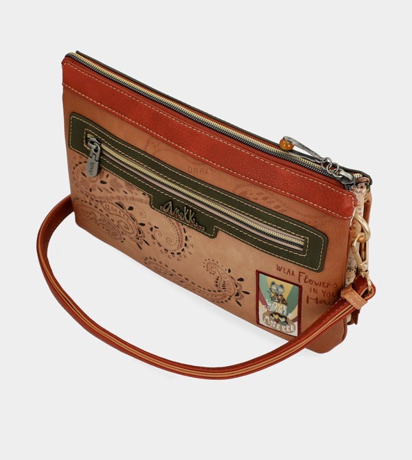 Anekke Peace & Love Camel Print Crossbody Táska | PHOE65239