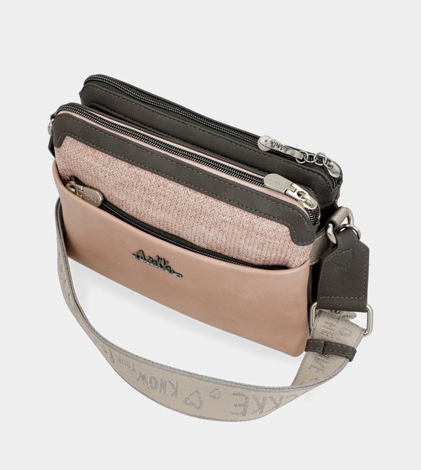Anekke Peace & Love Pink 2-compartment Crossbody Táska | UFAM71045