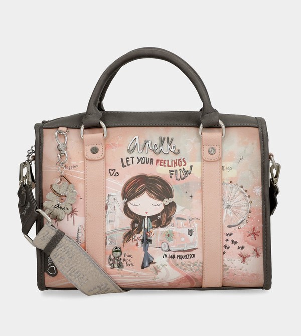Anekke Peace & Love Pink Bowling Crossbody Táska | KEJY81725