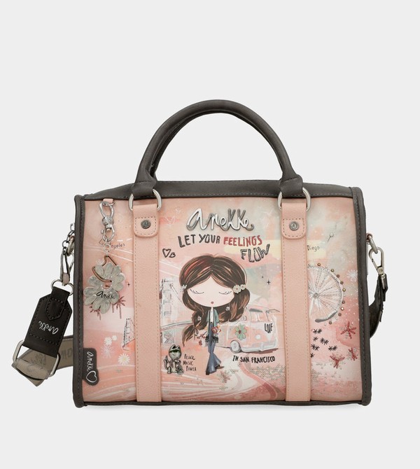 Anekke Peace & Love Pink Bowling Crossbody Táska | KEJY81725