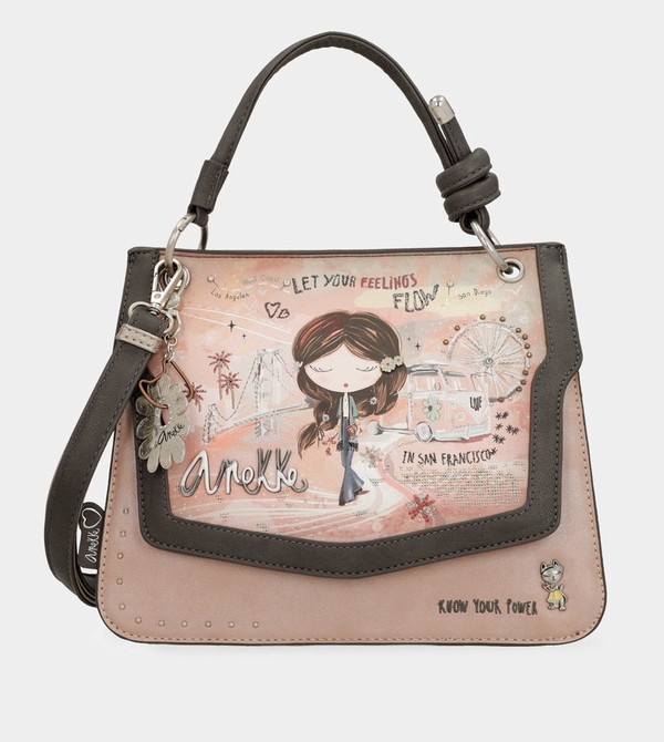 Anekke Peace & Love Pink Flap Crossbody Táska | OHGM89125