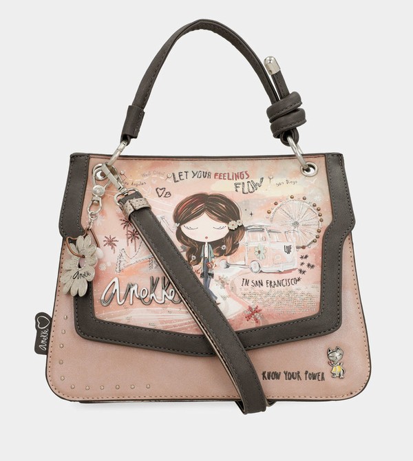 Anekke Peace & Love Pink Flap Crossbody Táska | OHGM89125
