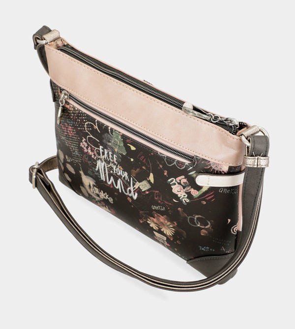 Anekke Peace & Love Pink Medium Crossbody Táska | RTND84519