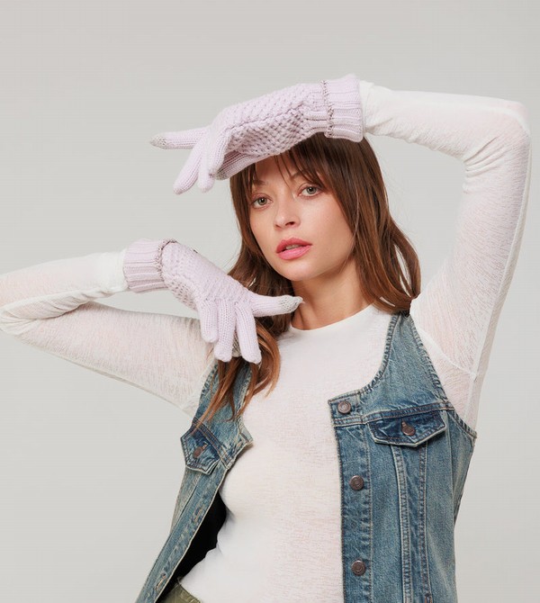 Anekke Pink Knitted Kesztyű | ZEIA98016