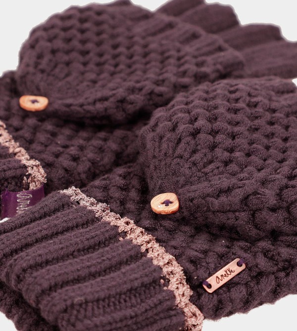 Anekke Purple Knitted Mittens Kesztyű | HTXP40793