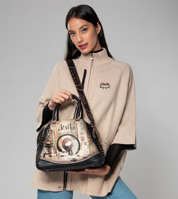 Anekke Shōen Large Black Crossbody Táska | BLZH82104