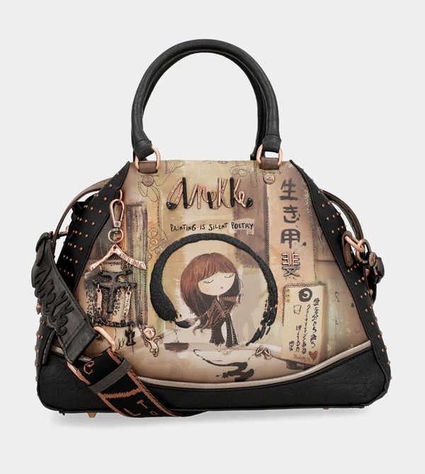 Anekke Shōen Large Black Crossbody Táska | BLZH82104