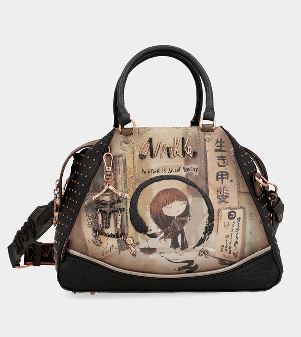 Anekke Shōen Large Black Crossbody Táska | BLZH82104