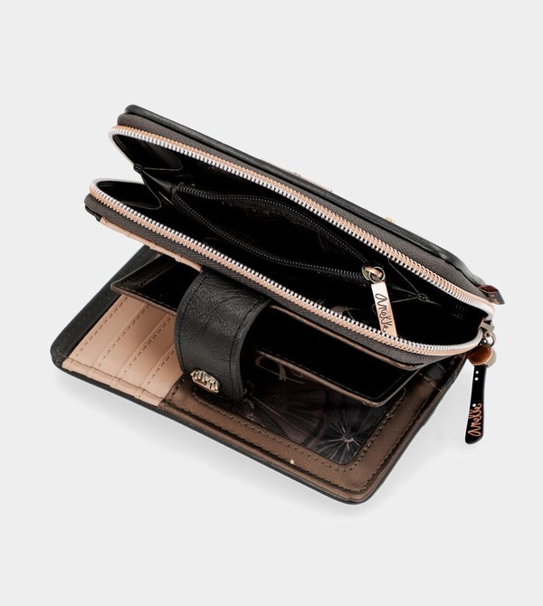 Anekke Shōen Medium Black Rfid Pénztárca | PQYE71392