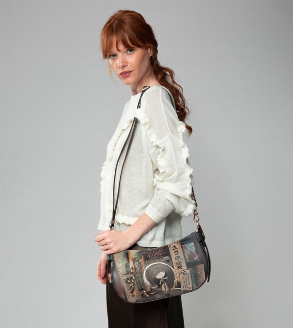 Anekke Shōen Oval With Chain Crossbody Táska | PJDM98042