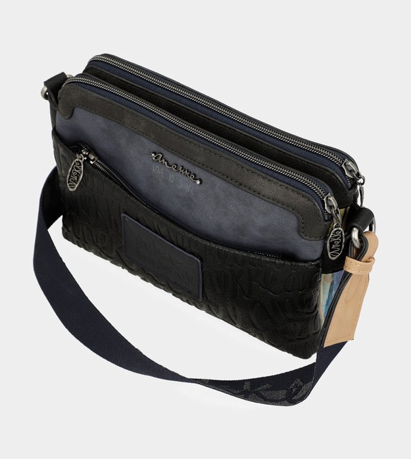 Anekke Studio Navy Blue 2-compartment Crossbody Táska | CJFV37026