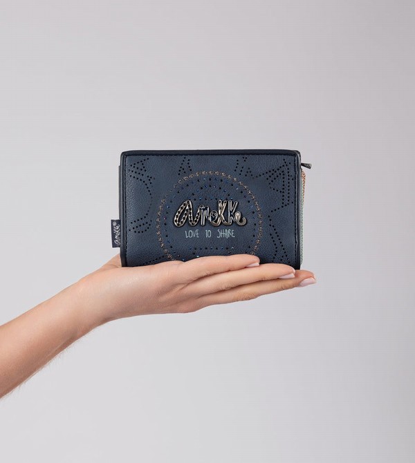 Anekke Studio Navy Blue Small Rfid Pénztárca | VSIP70541