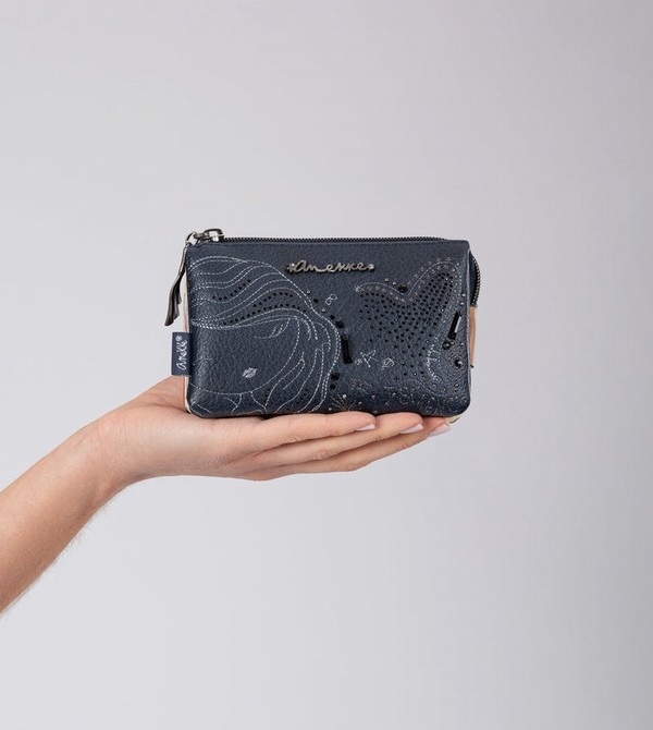 Anekke Studio Navy Blue Triple Coin Pénztárca | EUMK05892