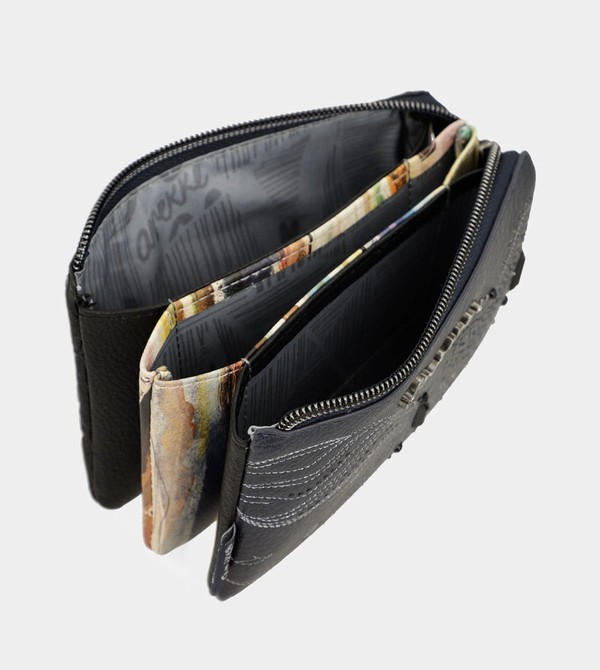 Anekke Studio Navy Blue Triple Coin Pénztárca | EUMK05892