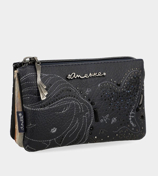 Anekke Studio Navy Blue Triple Coin Pénztárca | EUMK05892