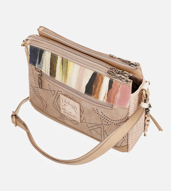 Anekke Studio Nude 3-compartment Crossbody Táska | UBRW29856